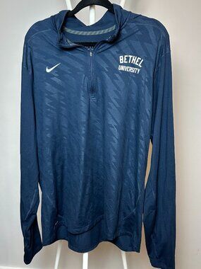 Bethel University Nike Dri-Fit Long Sleeve 3/4 zip up XL navy blue shirt